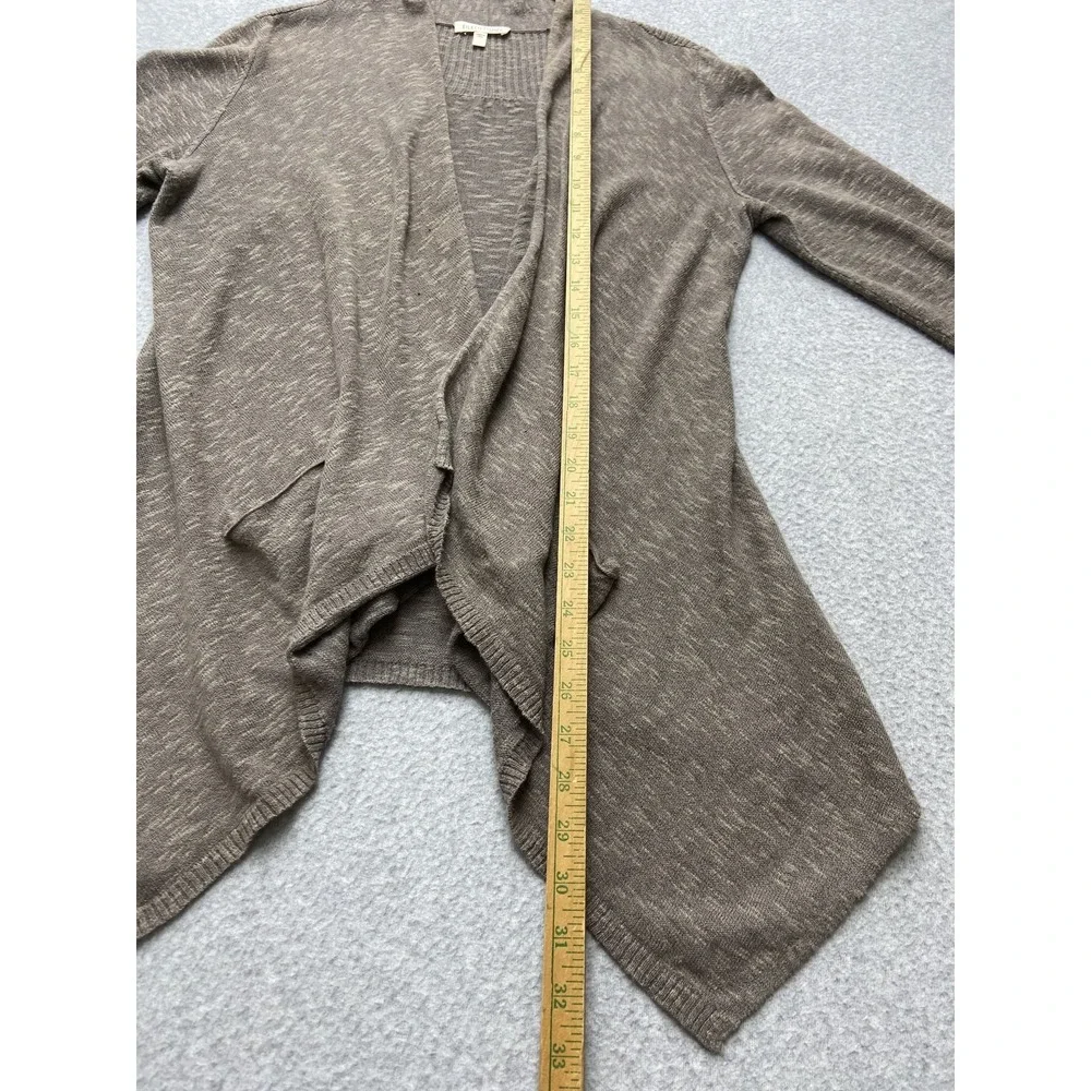Eileen Fisher Cardigan Sweater Womens S Beige Linen Cotton Open Front Drape Knit